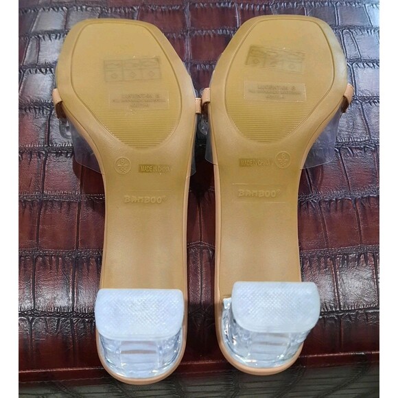 New in Box (NIB) Bamboo Lucent-04 Clear Chain Chunky Heel Platform Mule Women 8 - Picture 6 of 8